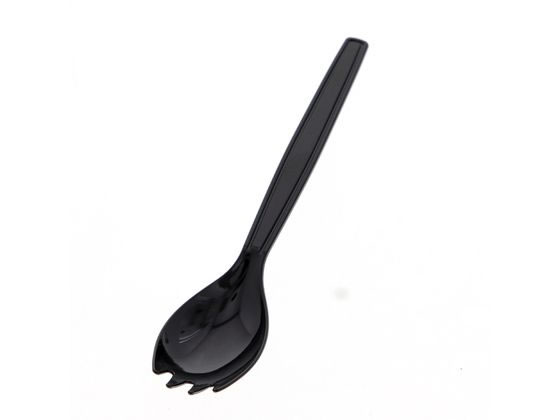 シモジマ ヘイコー プラフォークスプーン 16cm 黒 単袋 100本 4513025