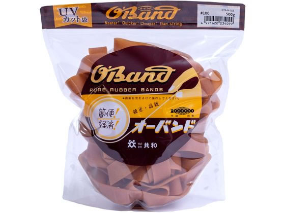共和 輪ゴム オーバンド 透明袋 #100 アメ 500g GTA-N-013