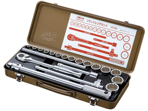 エビ ソケットレンチセット 差込角12.7mm 12角 1215A エビ ソケットレンチセット 差込角12.7mm 12角 1215A