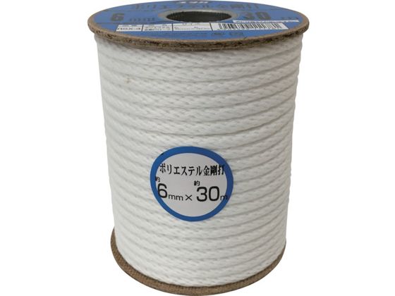 ユタカメイク ロープ ポリエステル金剛打ボビン巻 6mm×30m RSX-4