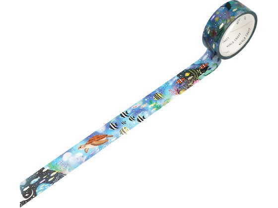 ワールドクラフト キラキラマスキングテープ Sea KRMT15-040 ワールドクラフト キラキラマスキングテープ Sea KRMT15-040