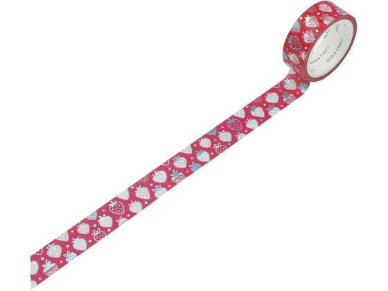 ワールドクラフト キラキラマスキングテープ Strawberry KRMT15-045 ワールドクラフト キラキラマスキングテープ Strawberry KRMT15-045