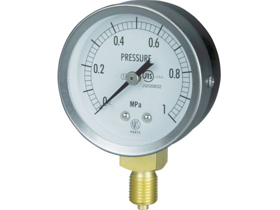 長野 JIS汎用形圧力計A枠(ストレート) 圧力レンジ(MPa):0.0~0.25 GS50-121-0.25MP