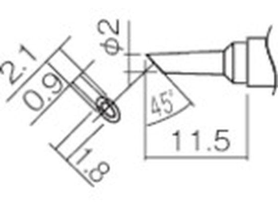 白光 こて先 2BC型 溝付 はんだめっき 1mm T12-BCM2 白光 こて先 2BC型 溝付 はんだめっき 1mm T12-BCM2