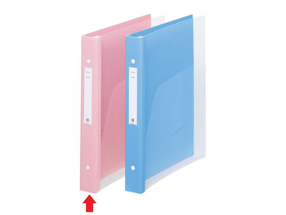 ●色：ピンク●サイズ：Ａ４・Ｓ型 ３０穴●外寸法：縦３１５×横２５８×背幅４１ｍｍ●材質：表紙・背／ポリプロピレン、背折り曲げ部／エラストマー樹脂、とじ具／スチール