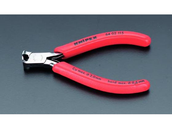 ●メーカー：ＫＮＩＰＥＸ（クニペックス）●型番：６４１１１１５●切断能力：軟線：φ１．４ｍｍ、中硬線：φ０．８ｍｍ●刃硬度：ＨＲＣ５６●刃形状：直刃●全長：１１５ｍｍ●ハンドル：プラスチックコーティン