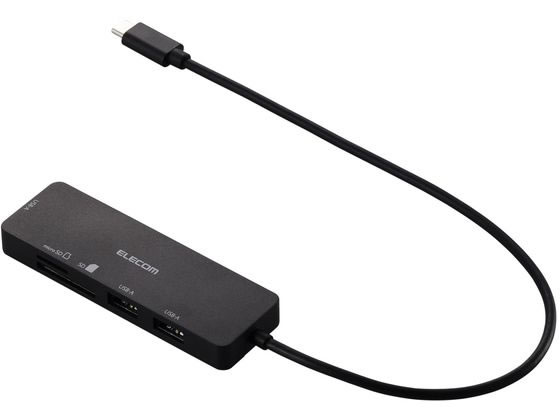 エレコム Type-Cハブ USB-A SDカード ブラック U3H-MSD3007BBK エレコム Type-Cハブ USB-A SDカード ブラック U3H-MSD3007BBK