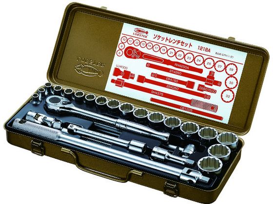 エビ ソケットレンチセット 差込角12.7mm 12角 1218A エビ ソケットレンチセット 差込角12.7mm 12角 1218A