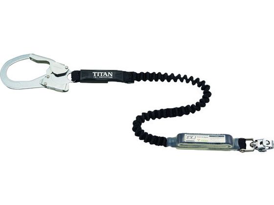 EXJ伸縮ストラップ式 タイプ1ランヤード 黒 シングル墜落制止用器具 EXJ伸縮ストラップ式 タイプ1ランヤード 黒 シングル墜落制止用器具