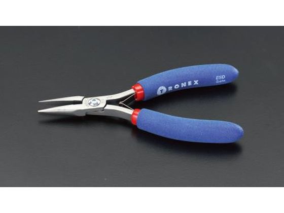 エスコ 精密用プライヤー ESD 半丸 バネ付 138mm EA535B-1