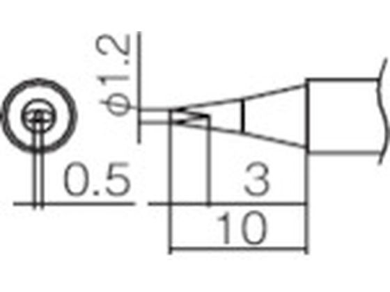 白光 こて先 1.2D型 T12-D12 白光 こて先 1.2D型 T12-D12