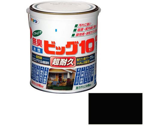アサヒペン 水性ビッグ10多用途 1.6L 205 黒