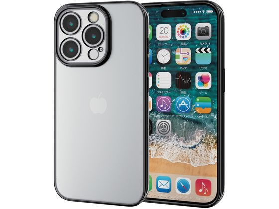エレコム iPhone15Pro ソフトケース 極限 メタリック PM-A23CUCTMKBK