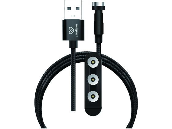 クマザキエイム pitaRaku 魔法のスマホ充電ケーブル ブラック PRS-01K