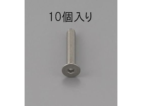 エスコ 六角穴付皿頭ボルト ステンレス製 10本 M6×20mm