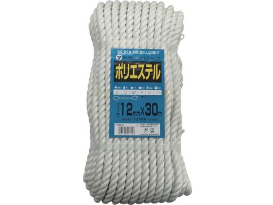 ユタカメイク ロープ ポリエステルトラックロープ 12mm×30m TRS-6