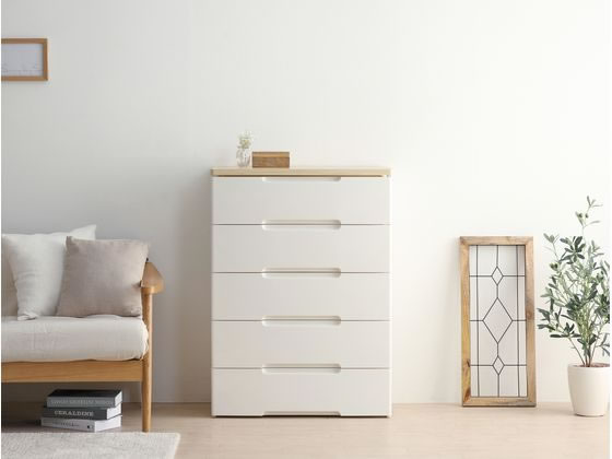 アイリスオーヤマ ウッドトップチェスト 5段 幅730 ホワイト HG-725が