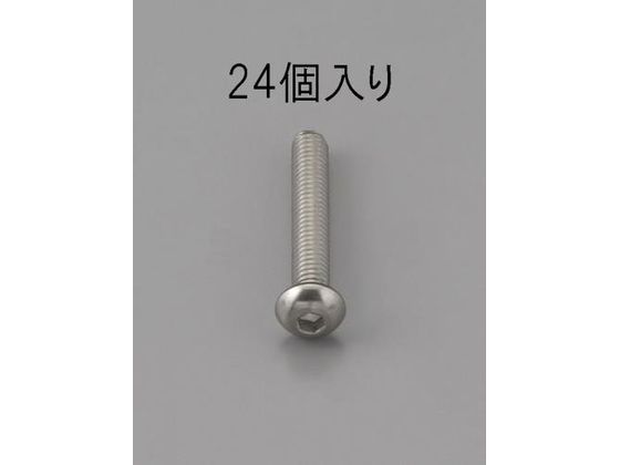 エスコ 六角穴付鍋頭ボルト ステンレス製 24本 M3×8mm
