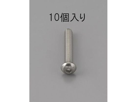エスコ 六角穴付鍋頭ボルト ステンレス製 10本 M6×18mm