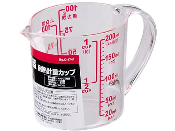 パール金属 EK 大きい目盛耐熱計量カップ 200 C-4741