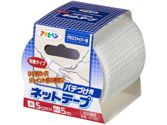 アサヒペン 粘着 パテづけ用ネットテープ 5cm×5m NT002 アサヒペン 粘着 パテづけ用ネットテープ 5cm×5m NT002