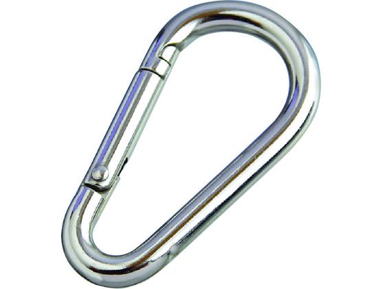 水本 ステンレス ナス型カラビナ(環無) SUS316 線径6mm 長さ63mm