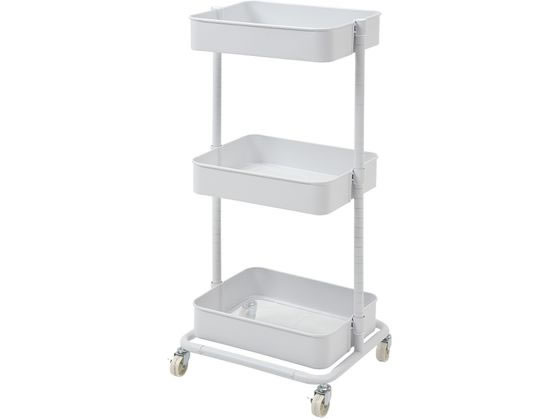 萩原 トロリーワゴン ホワイト 幅42cm KR-3366WH