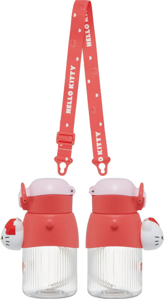 スケーター 立体マスコット付ストローボトル 590mL キティちゃん