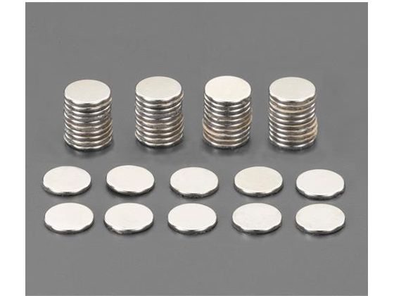 エスコ マグネット50個 粘着付 N極 φ9.5×0.75mm EA781EE-32