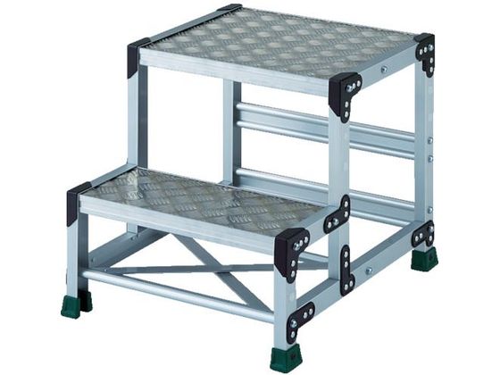 TRUSCO アルミ合金製作業台 縞鋼板 2段 500×400 TSFC-25
