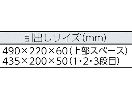 スーパー ツールケース 3段引出し式 ブラック 505×233×300mm スーパー ツールケース 3段引出し式 ブラック 505×233×300mm