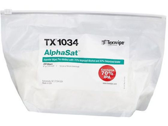 テックスワイプ(Texwipe) プリウェットワイパー AlphaSat 200枚入 TX1034 4-1891-01