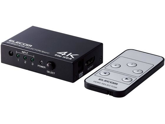 エレコム HDMI切替器 3ポート リモコン付属 PC DH-SW4KP31BK エレコム HDMI切替器 3ポート リモコン付属 PC DH-SW4KP31BK