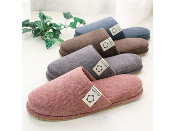 Courreges★シャドウ ロゴ エンボス スリッパ ストロング 来客用 ワンポイントタグ スリッパ M グレー 62-1