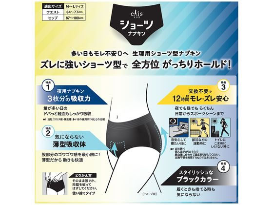 エリスショーツナプキンM〜L  4個入り16パック　まとめうり エリスショーツナプキンM〜L 4個入り16パックまとめうり
