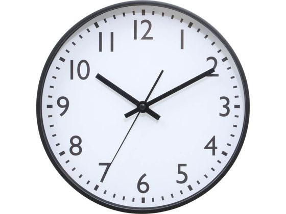 販促用　掛け時計 不二貿易 静音式掛時計シンプル 25cm ブラック 37858が1,353円