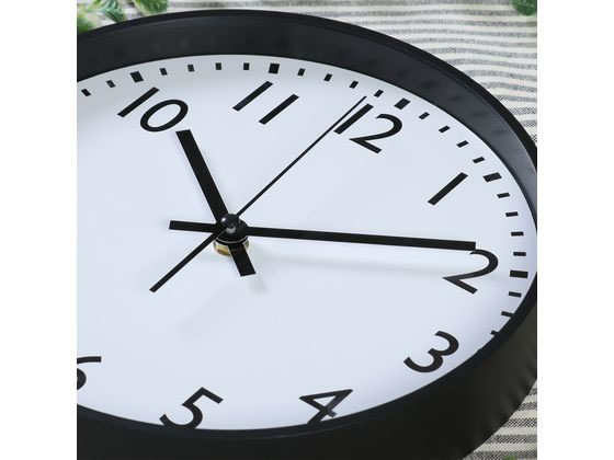 不二貿易 静音式掛時計シンプル 25cm ブラック 37858が1,353円