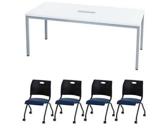 Netforce 会議テーブル1台+チェア4脚 セット 幅1800mm SWBV