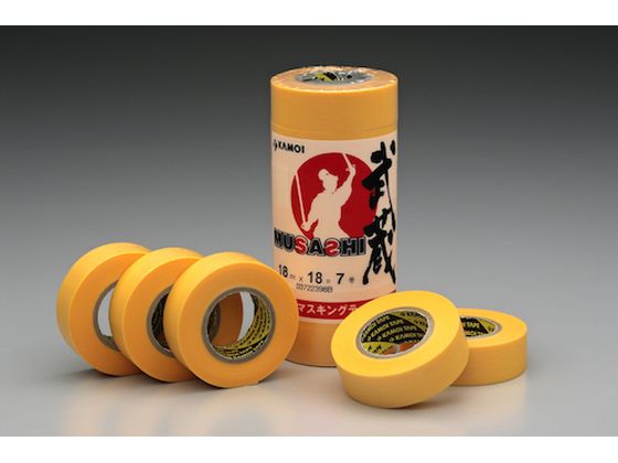 カモ井 和紙マスキングテープ 武蔵 18mm幅 (7巻入)