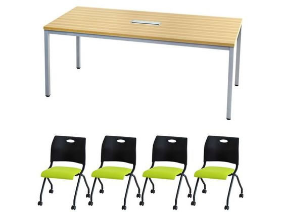 Netforce 会議テーブル1台+チェア4脚 セット 幅1800mm SABG