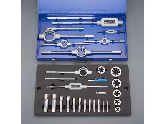 エスコ タップダイスセット (G HSS) G1/8"-G1" EA829JD エスコ タップダイスセット (G HSS) G1/8"-G1" EA829JD