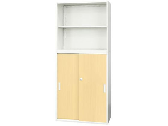 Netforce オープン書庫+引戸書庫 セット 2×3段 木目 NA Netforce オープン書庫+引戸書庫 セット 2×3段 木目 NA