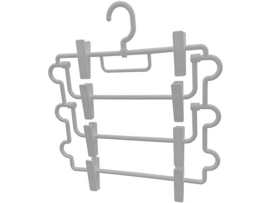 シンコハンガー モノクローゼット ボトムスクリップ4段 グレー シンコハンガー モノクローゼット ボトムスクリップ4段 グレー