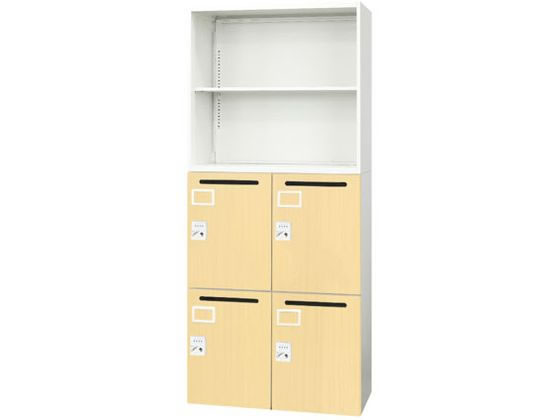 Netforce オープン書庫+メールロッカー セット 木目 NA Netforce オープン書庫+メールロッカー セット 木目 NA