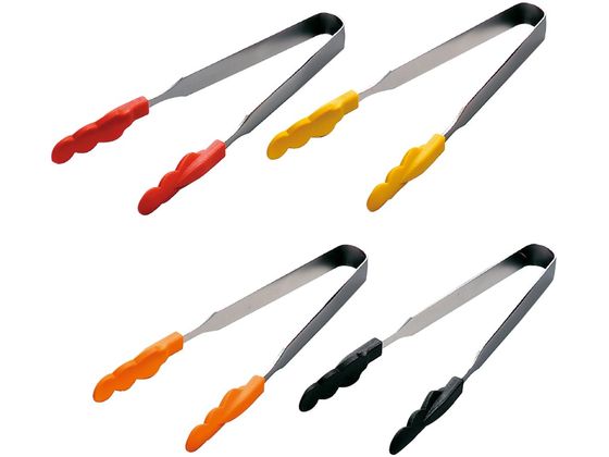 田辺金具 抗菌耐熱カラートングスリム 小 (175mm) オレンジ