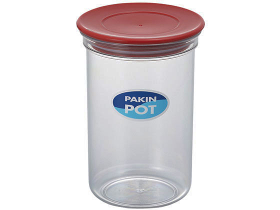 エンテック パッキン付ポット780ml レッド 箱入 1038R