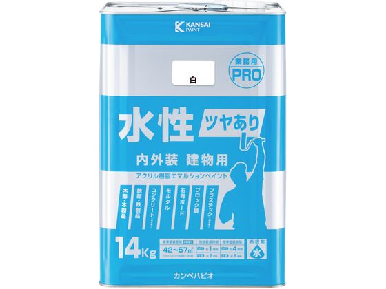 カンペハピオ 水性ツヤあり建物用PRO 白 14K カンペハピオ 水性ツヤあり建物用PRO 白 14K