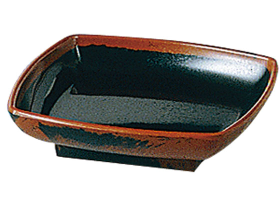 エンテック 長次郎窯角小皿 内黒 AN55B