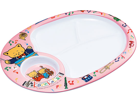 エンテック お子様ランチ皿 こねこたい ピンク L-102