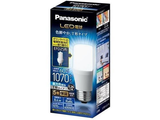 パナソニック LED電球 T形電球タイプ 60形相当 昼光色口金E26